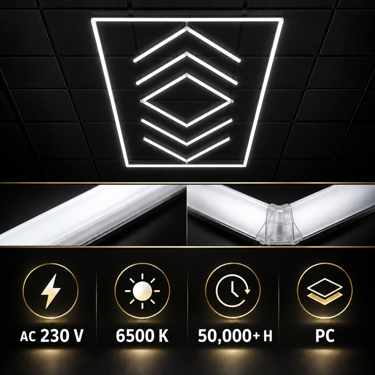 مصباح سقف LED طراز HLT-6-PC – آرو (Arrow) – أبيض