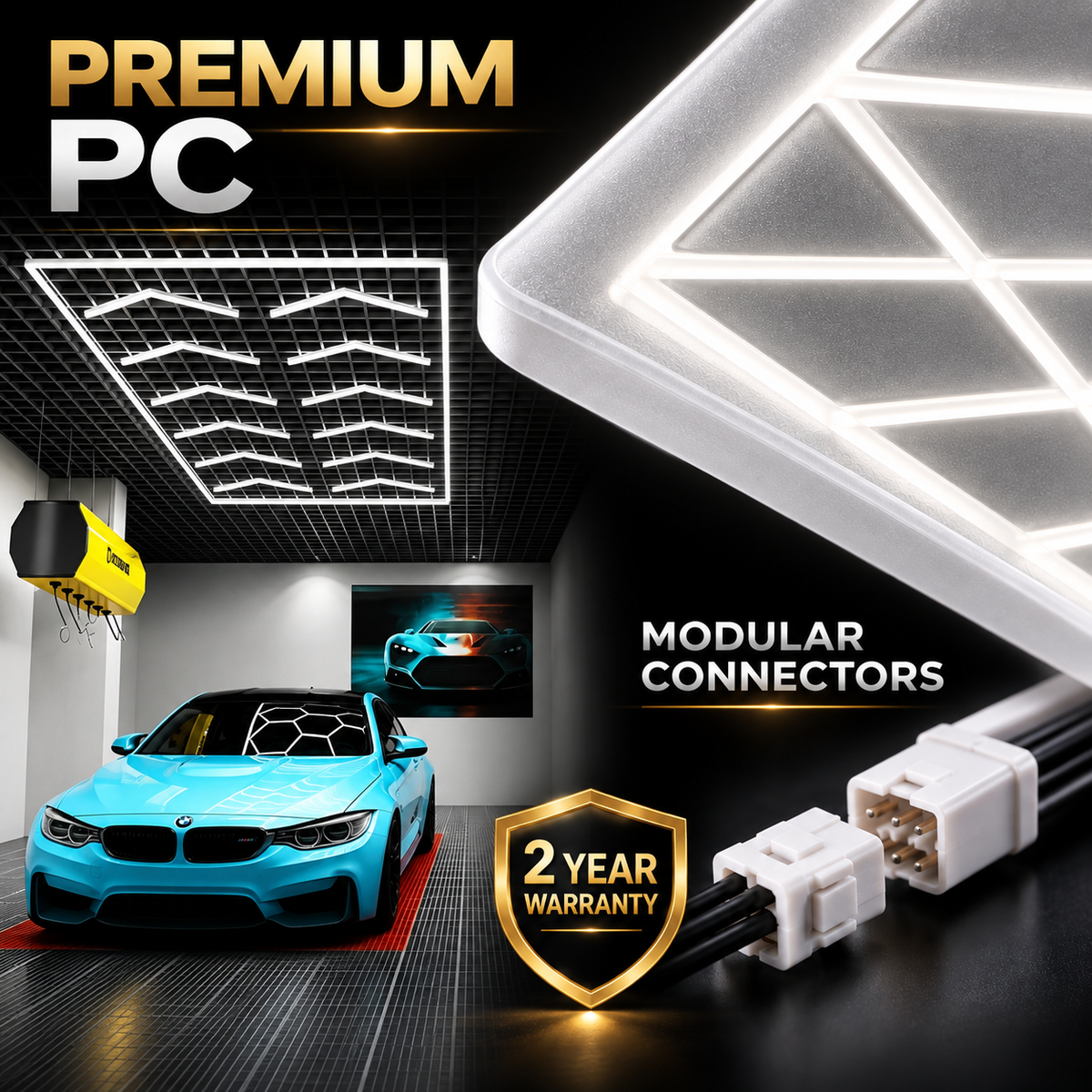 مصباح سقف LED طراز HLT-9-PC – سهم مزدوج – أبيض