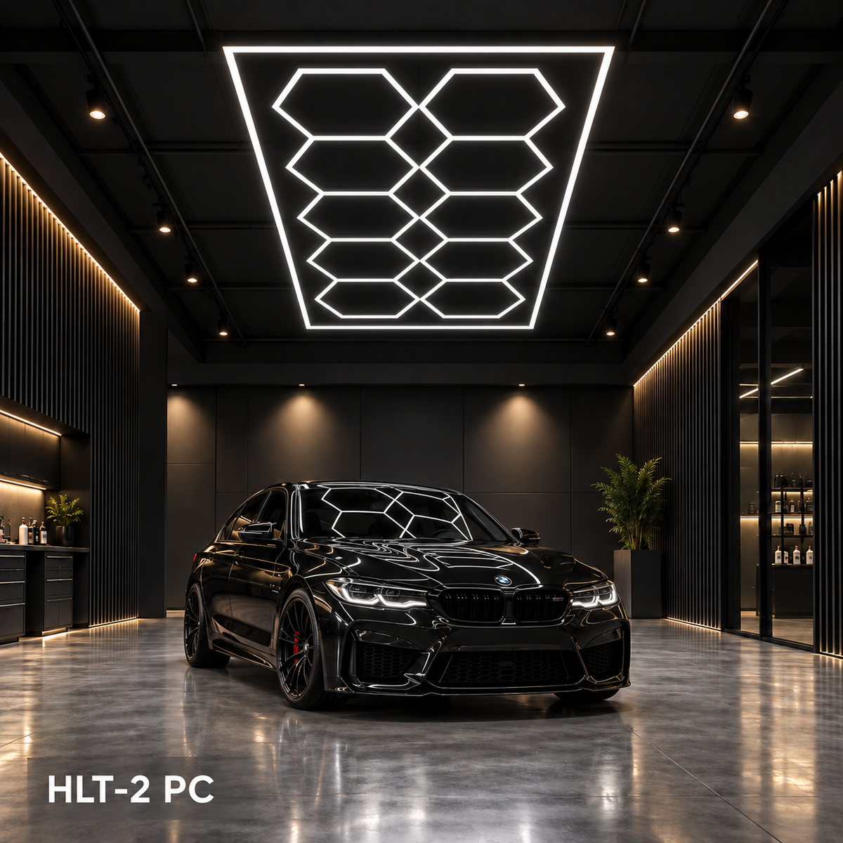 مصباح سقف LED طراز HLT-2-PC – صف سداسي مزدوج – أبيض