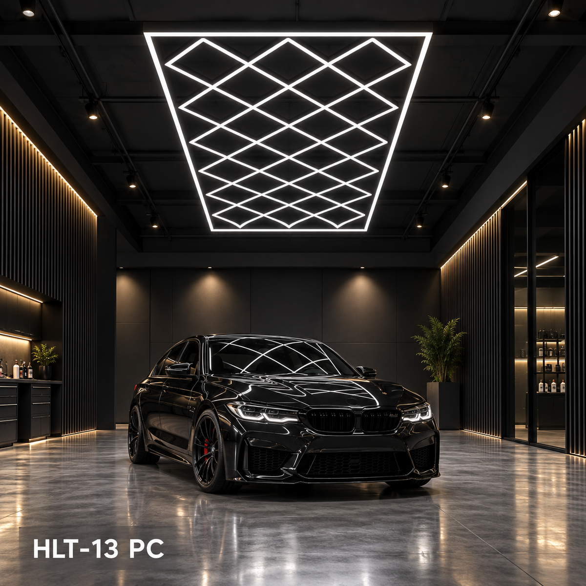 مصباح سقف LED طراز HLT-13-PC – شبكة ماسية – أبيض