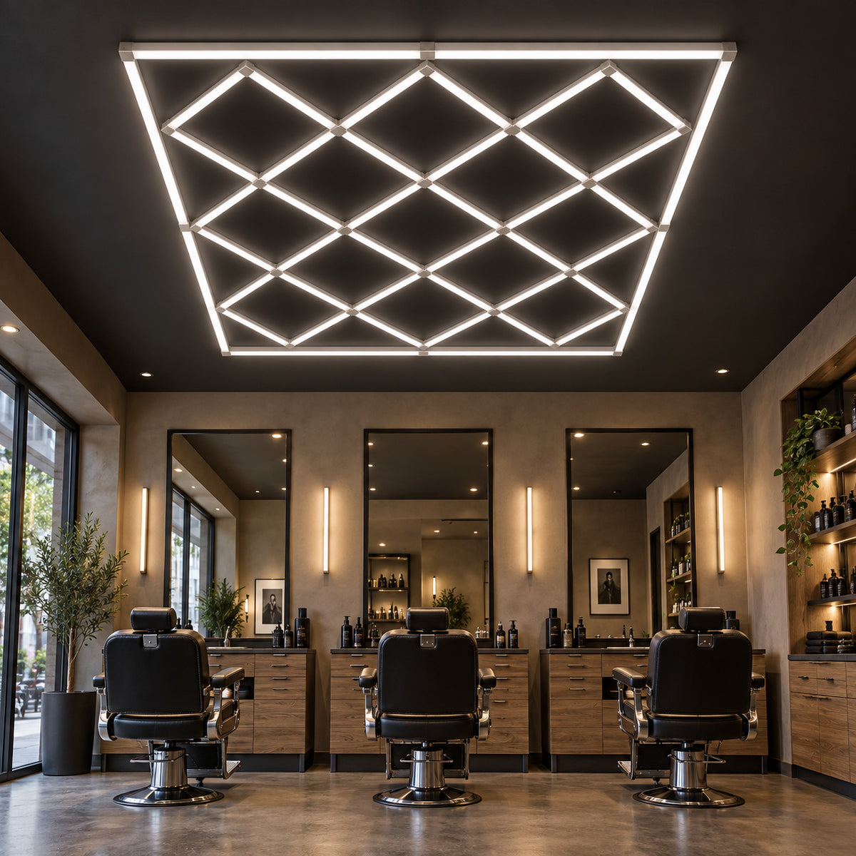 إضاءة سقف LED طراز HLT-13-PC – شبكة مربعات – أبيض