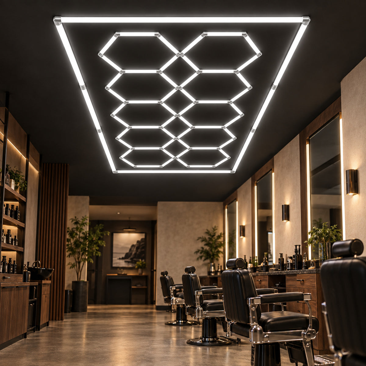إضاءة سقف LED طراز HLT-2-PC – صف سداسي مزدوج – أبيض