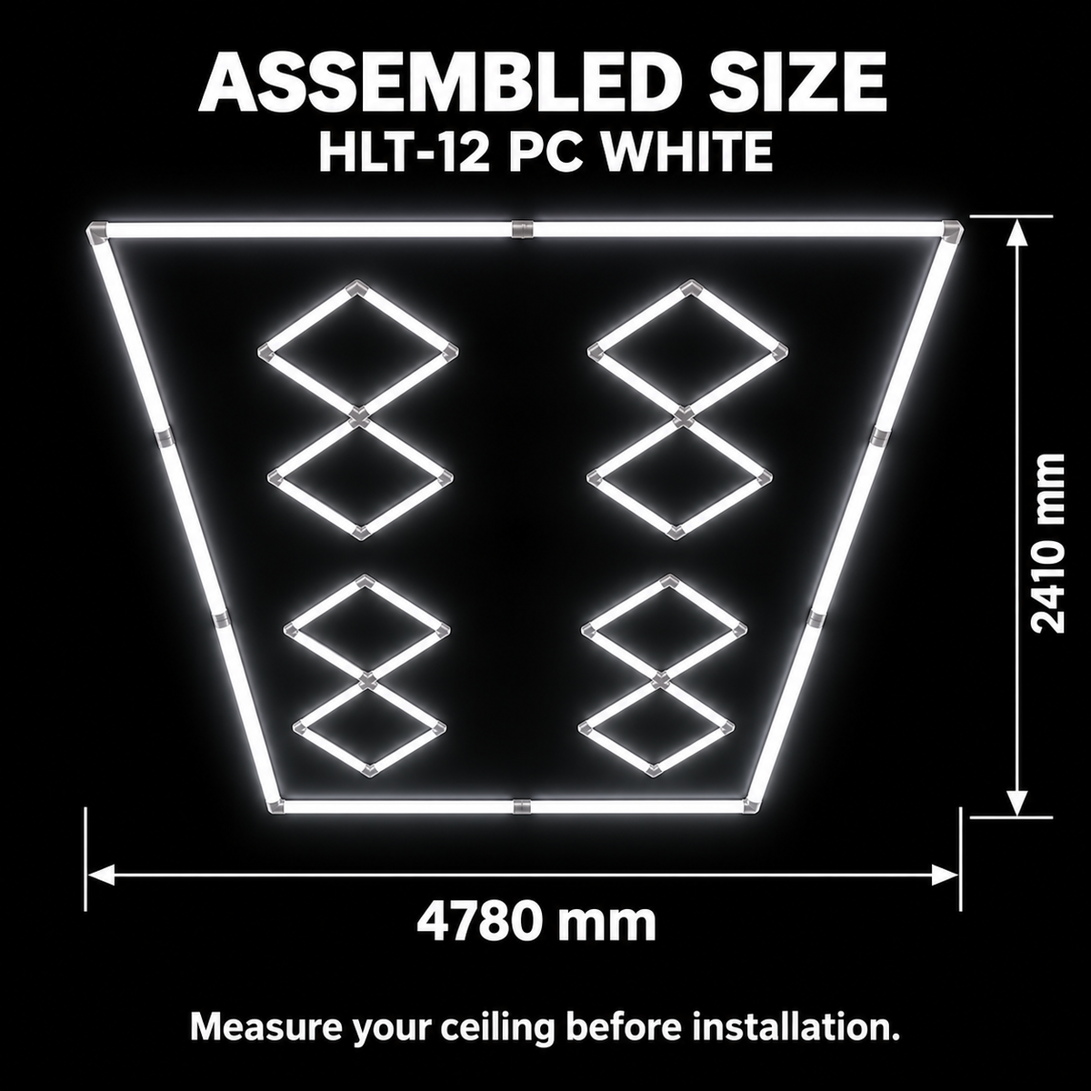 مصباح سقف LED طراز HLT-12-PC – تصميم ماسات مزدوجة – أبيض