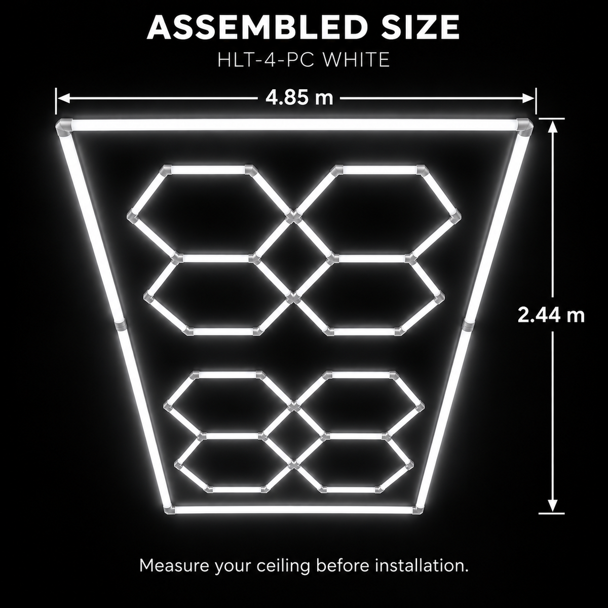 مصباح سقف LED طراز HLT-4-PC – مكعبات سداسية – أبيض