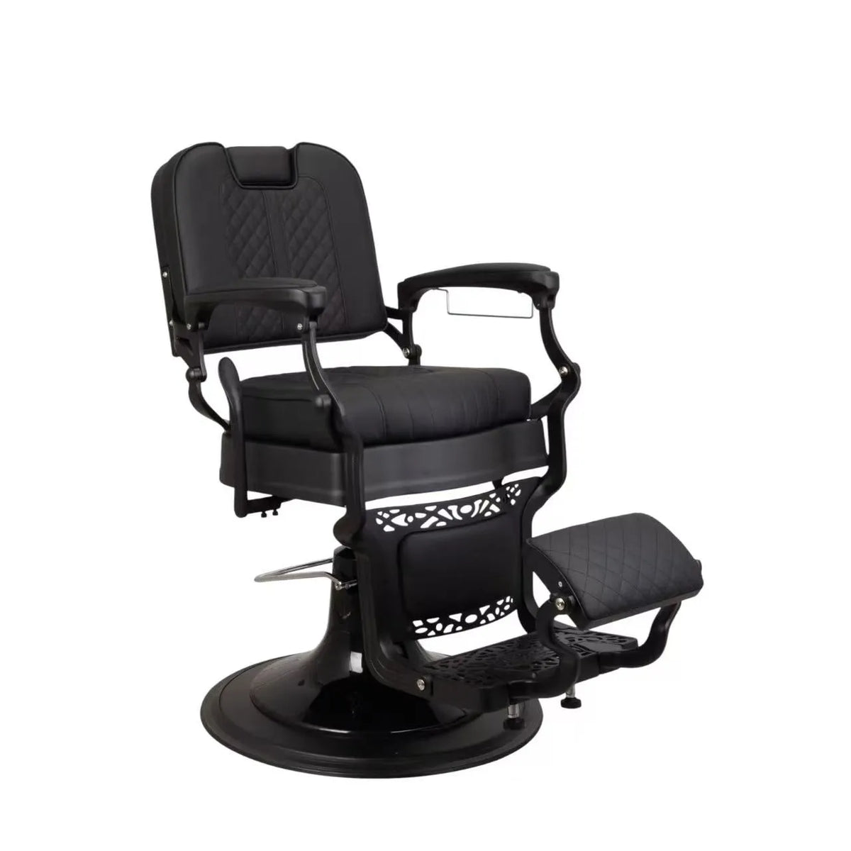 Barber Chair Orlando | Black Matte Frame | Square Back | Black (004)