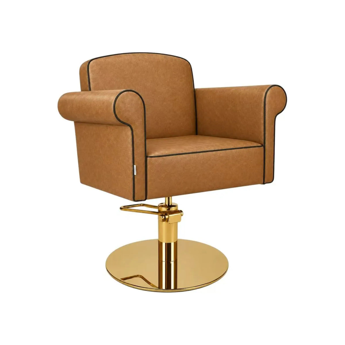 Salon Chair CZ-002TN-C6 | Gold Frame | Tan