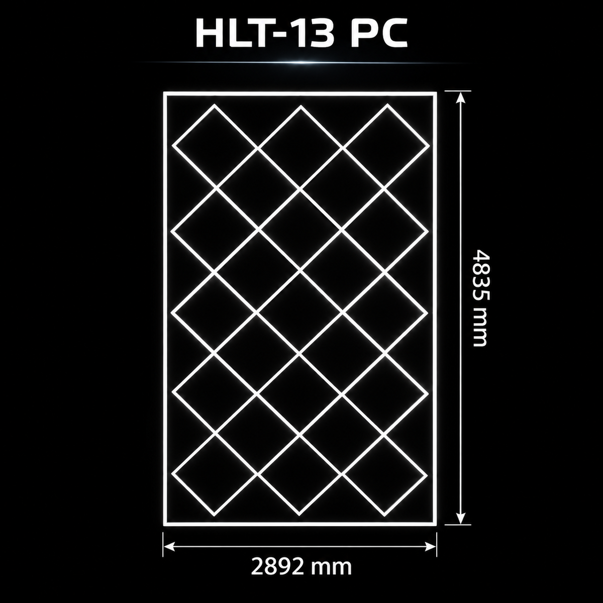 Plafonnier LED HLT-13-PC – Grille en losanges – Blanc