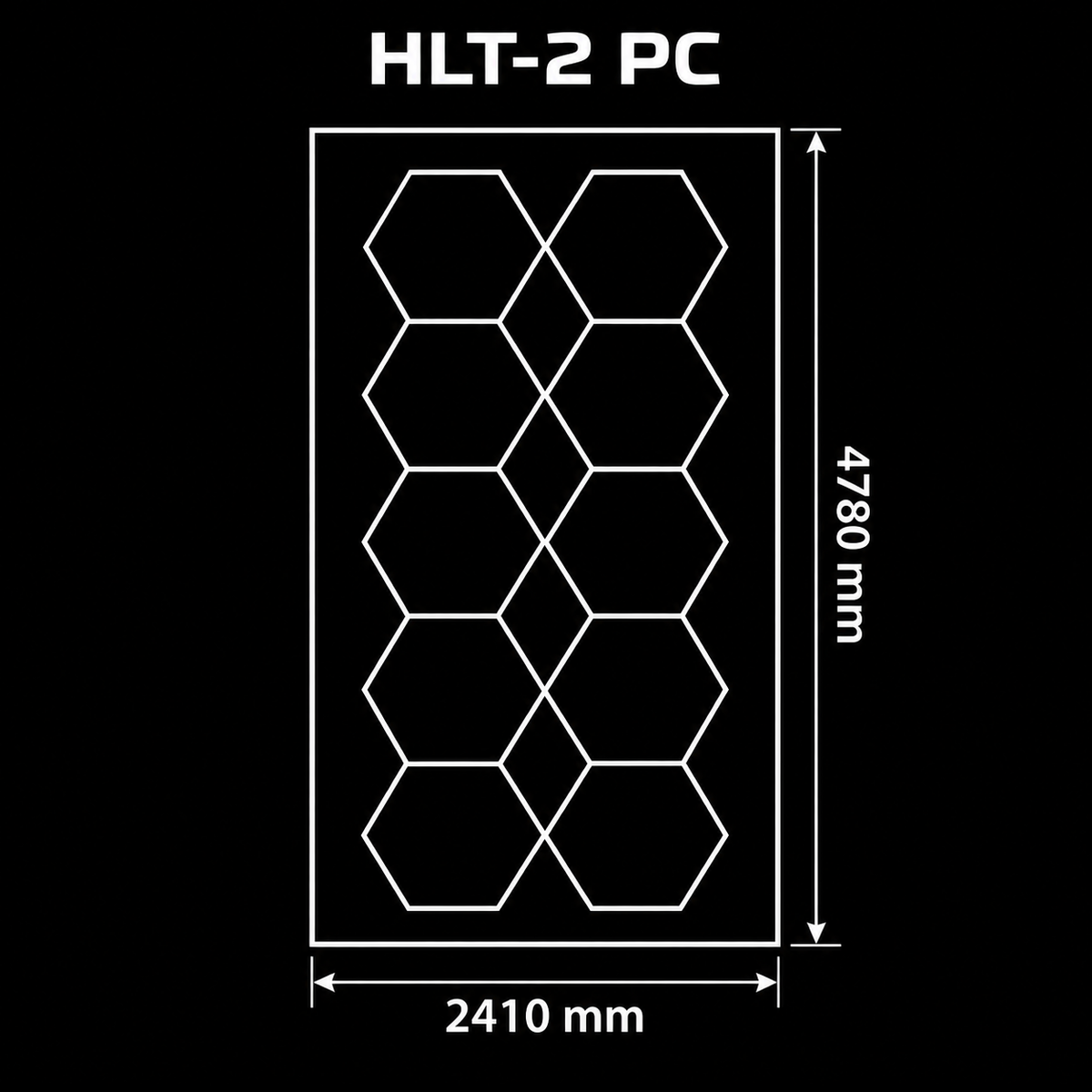 Plafonnier LED HLT-2-PC – Double rangée hexagonale – Blanc
