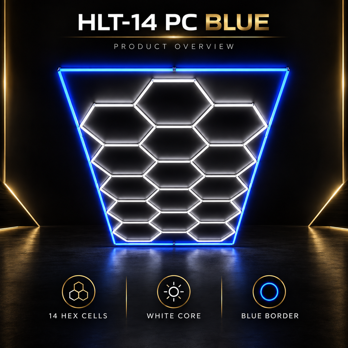 Plafoniera LED esagonale HLT-14-PC – Blu