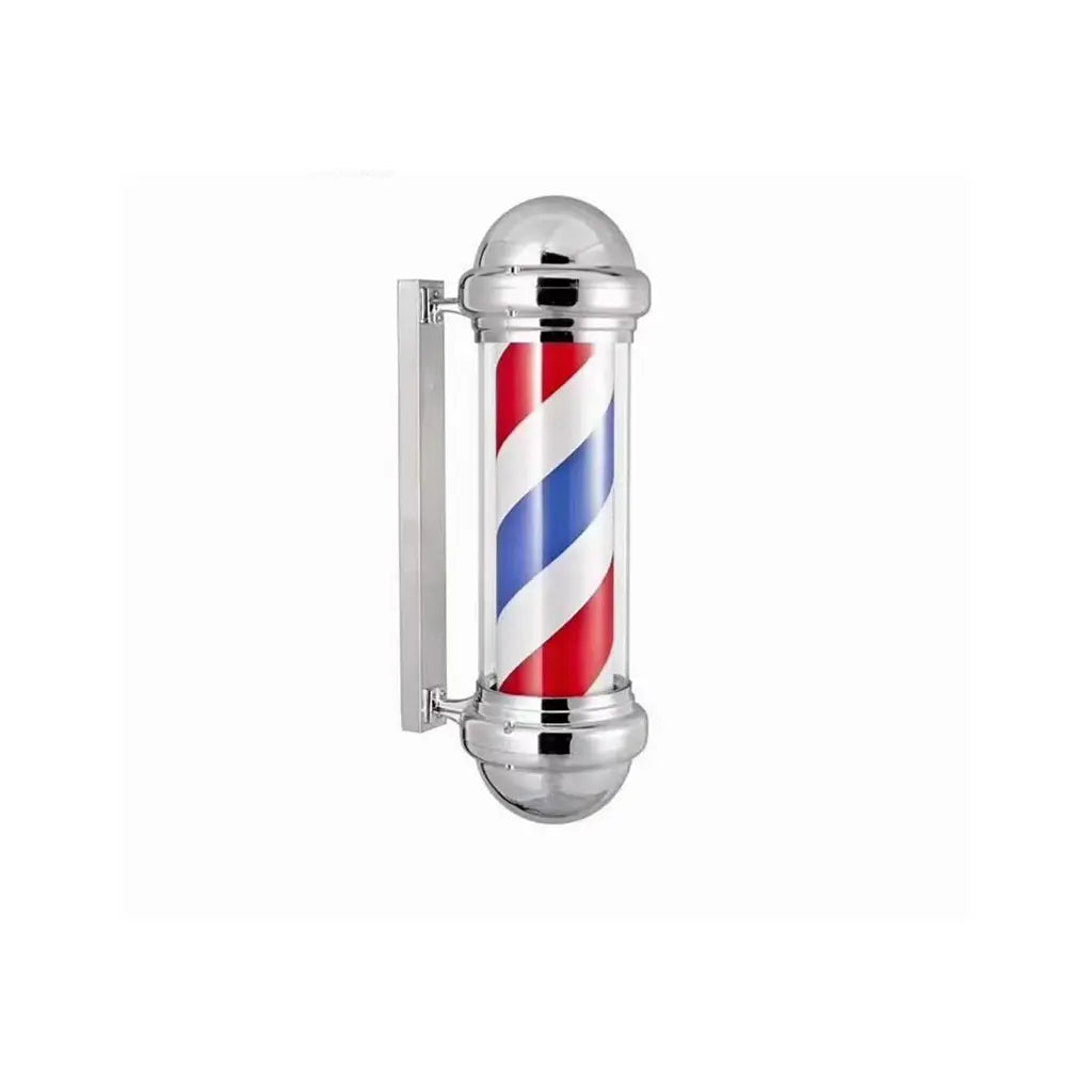 DITA Kapperspaal Zilver BP-05 – 128,5 cm | Roterend klassiek barbershopbord met LED