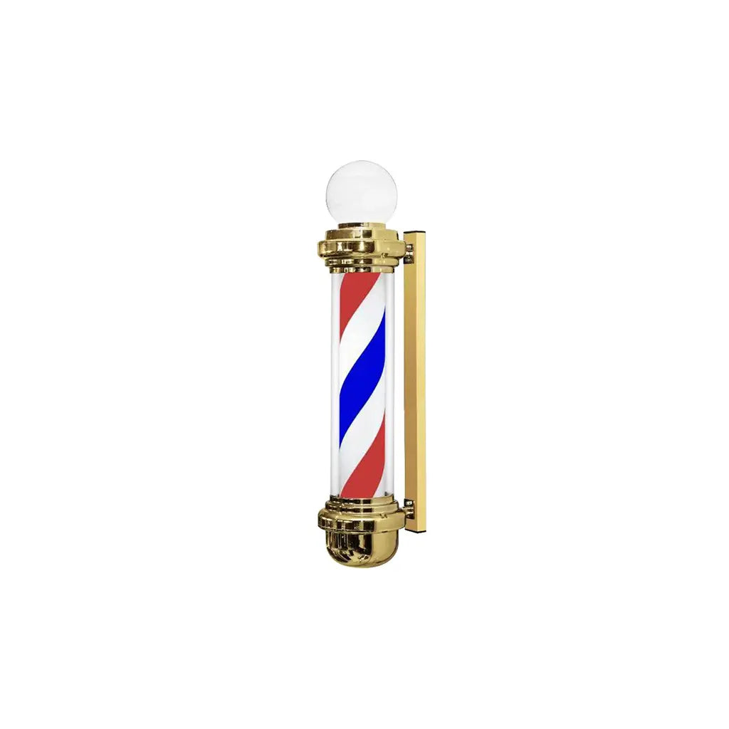 DITA Kapperspaal Goudkleurig BP-09 170 cm | Roterend Klassiek LED-Barbershopbord