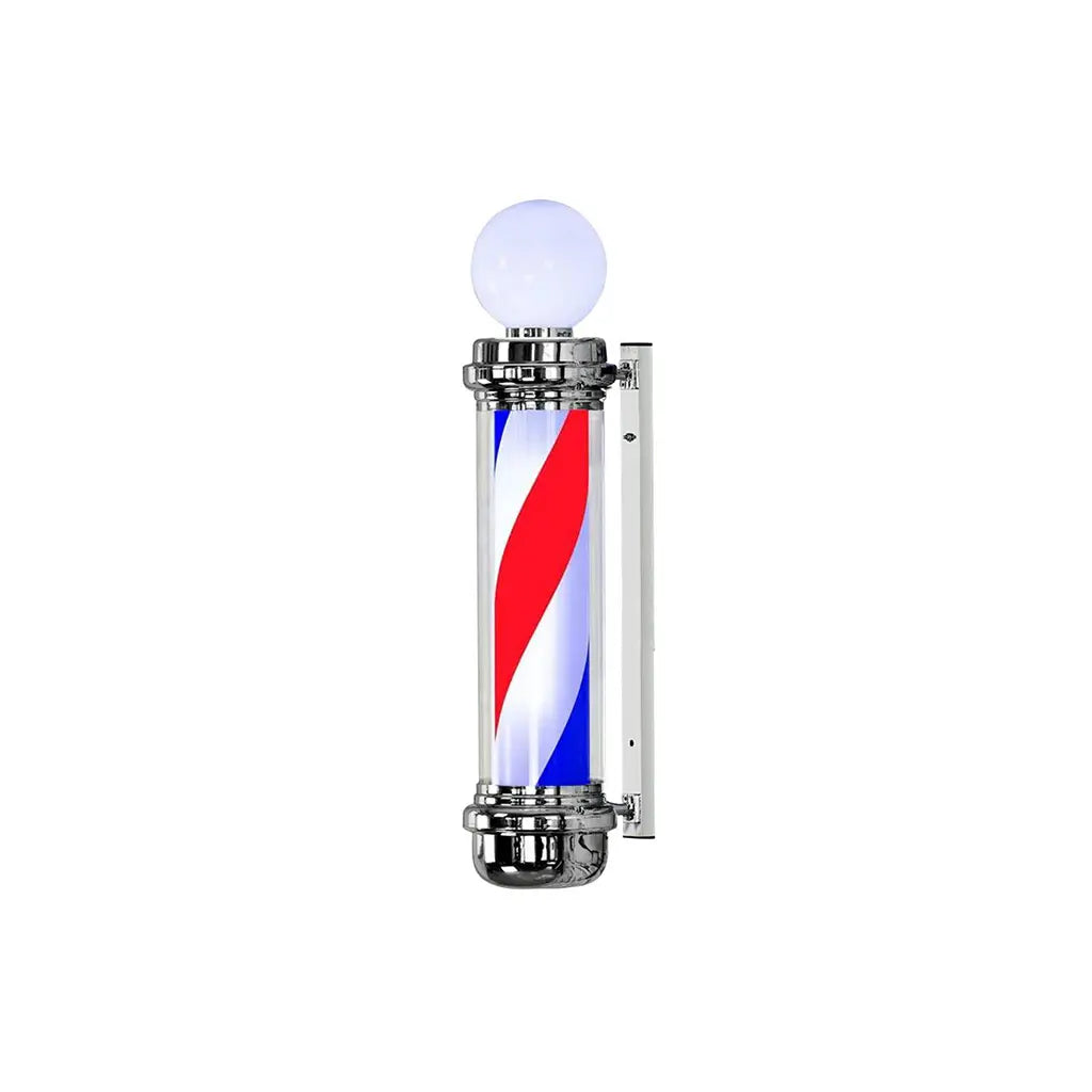 DITA Barbierpaal Zilver BP-09 170 cm | Klassiek draaiend LED-kappersbord