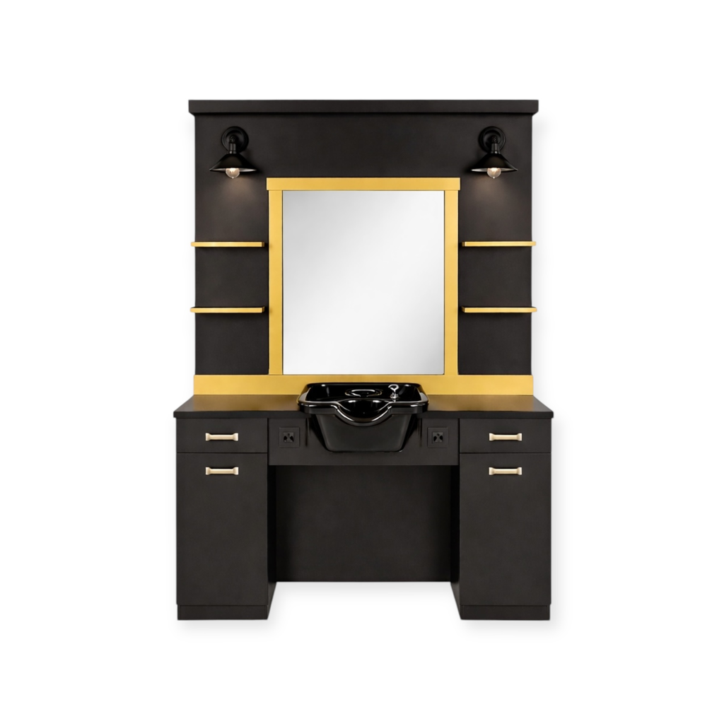 Make-upspiegel | MS-25-B | Zwart & Goud