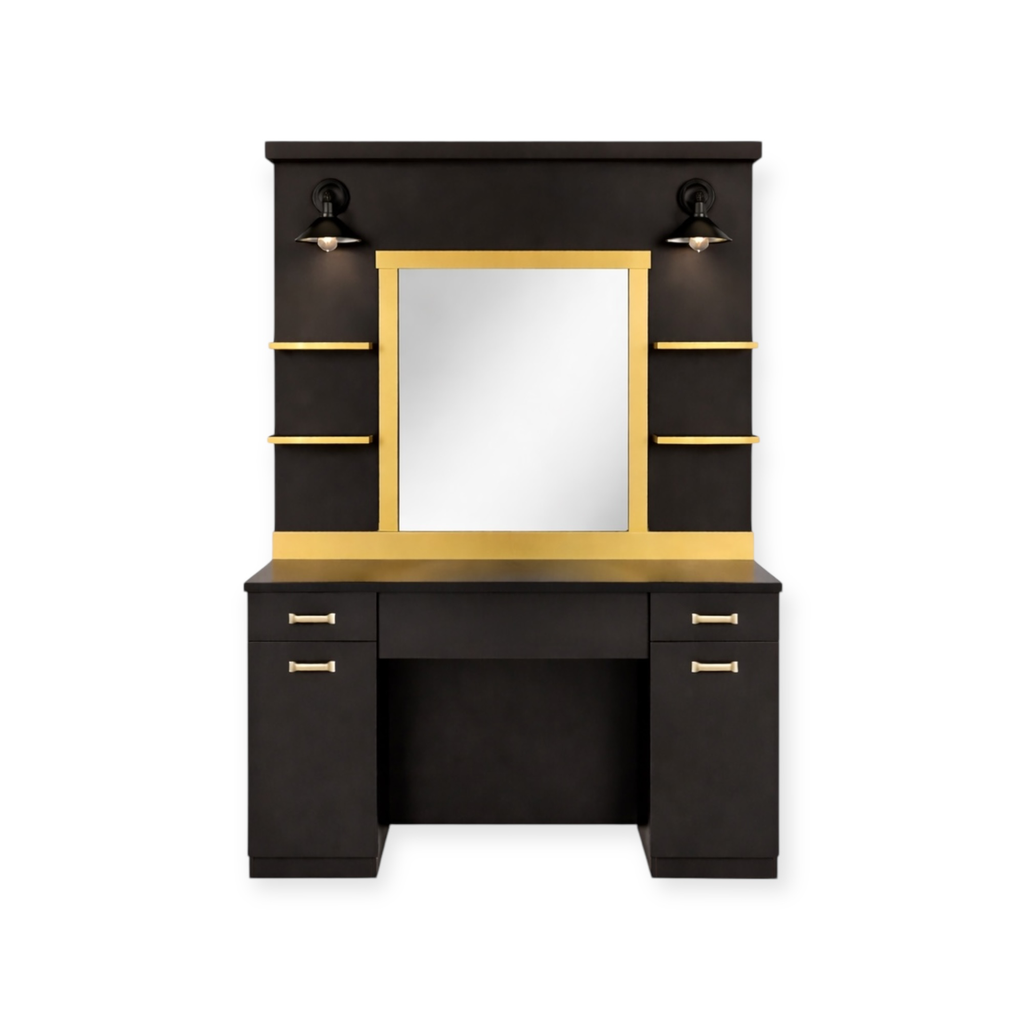 Make-upspiegel | MS-25 | Zwart & Goud