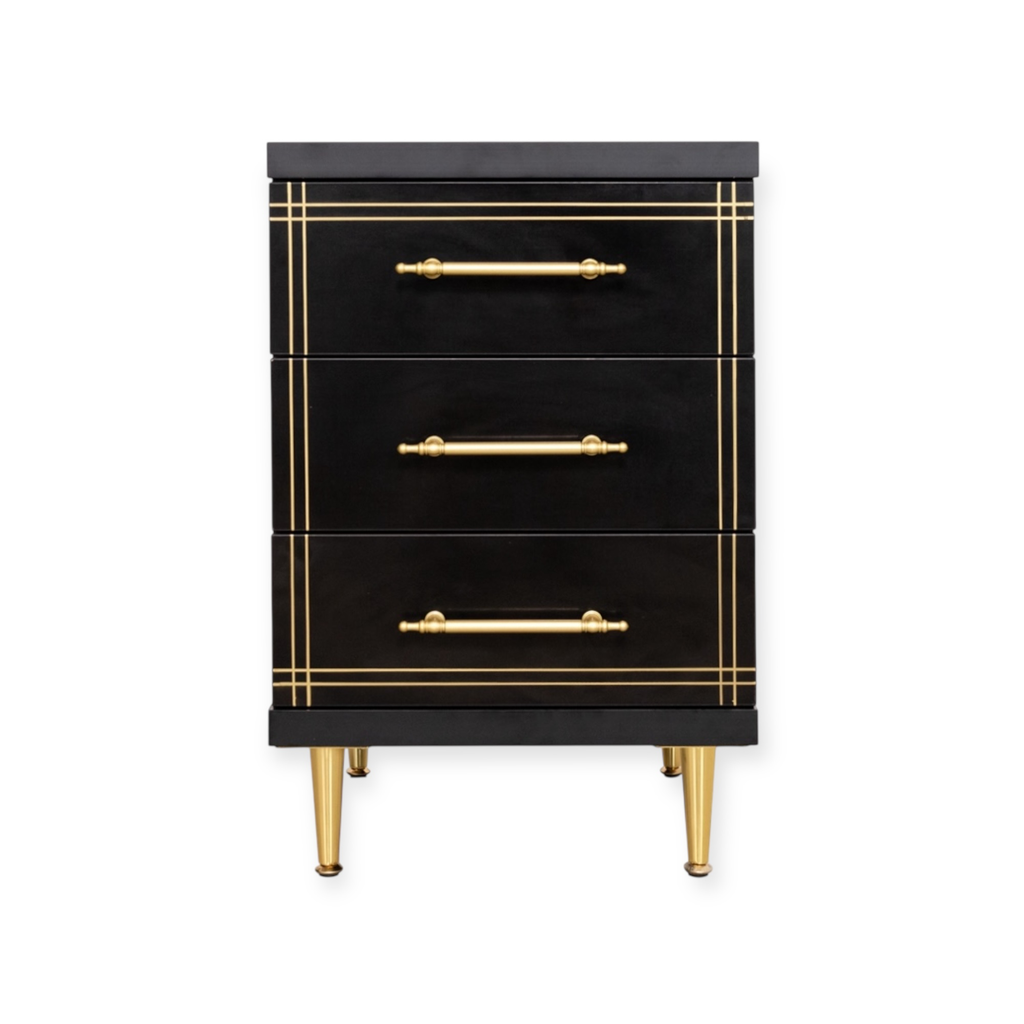 Cabinet ST-19 Black | 3-Drawer Storage Unit with Sleek Black Finish