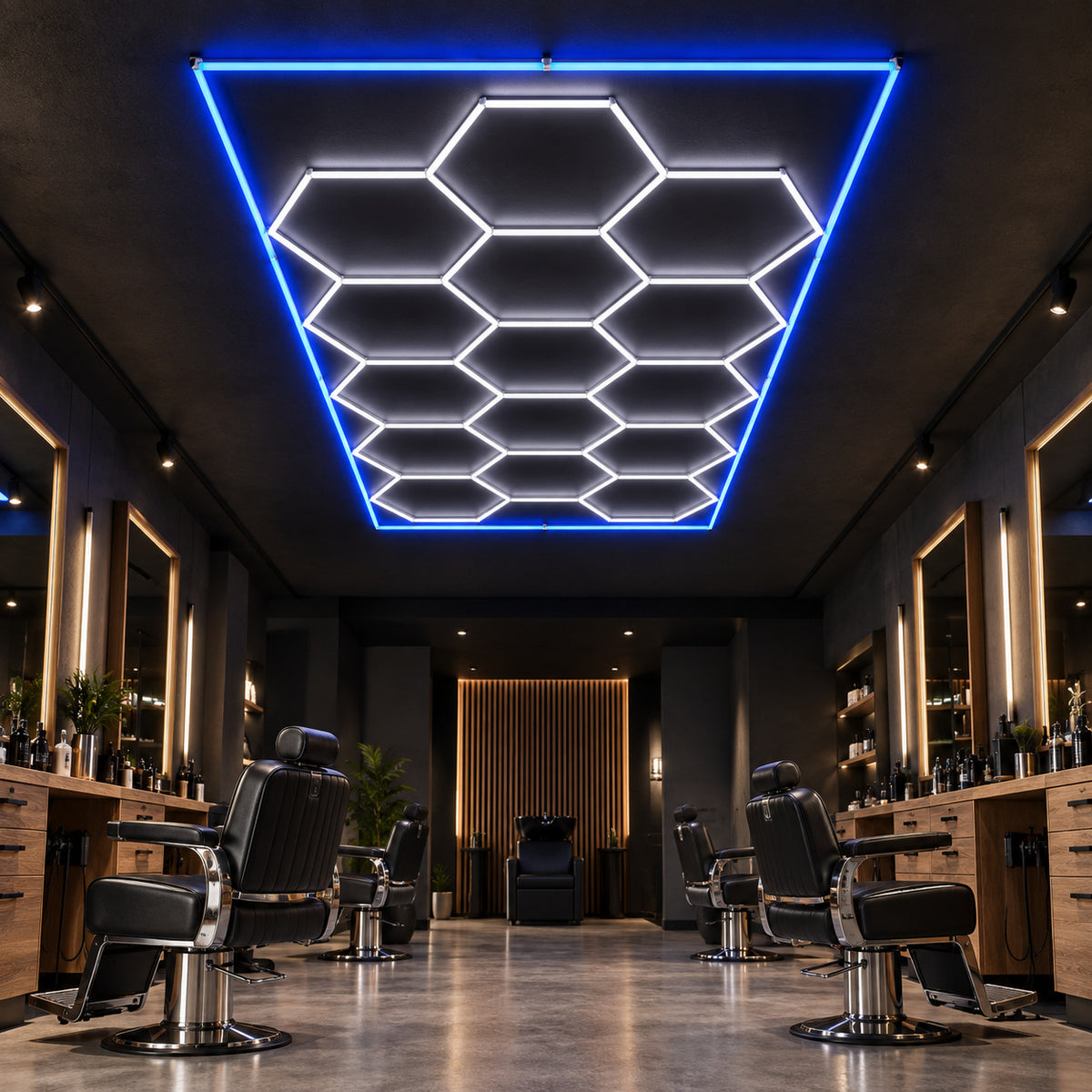 Hexagon LED-plafondverlichting HLT-14-PC – Blauw