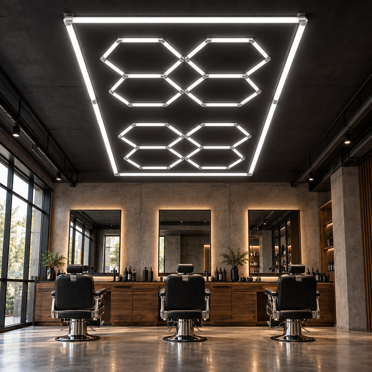 LED-plafondverlichting HLT-4-PC – Zeshoekige blokken – Wit
