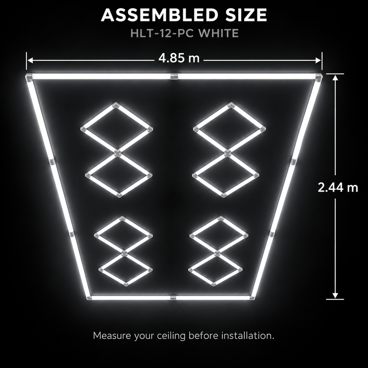 Plafonnier LED HLT-12-PC – Double vitrage – Blanc