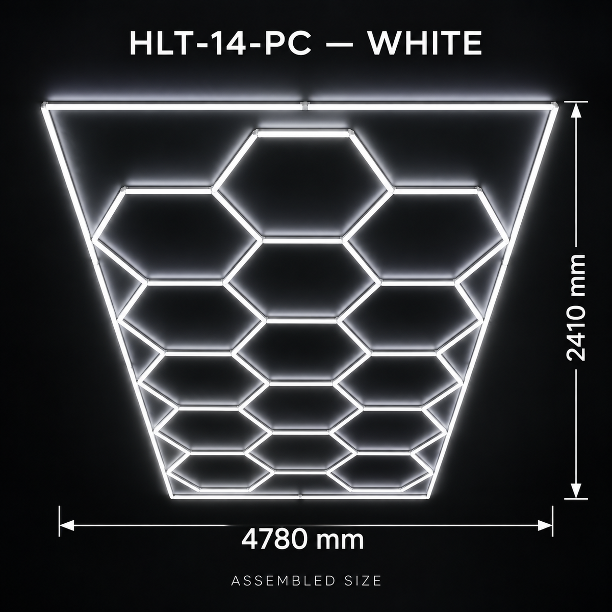 Plafoniera LED esagonale HLT-14-PC – Bianca