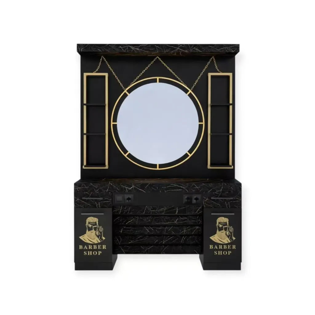 Mirror Station | HT-881 | Matte Black & Gold TR