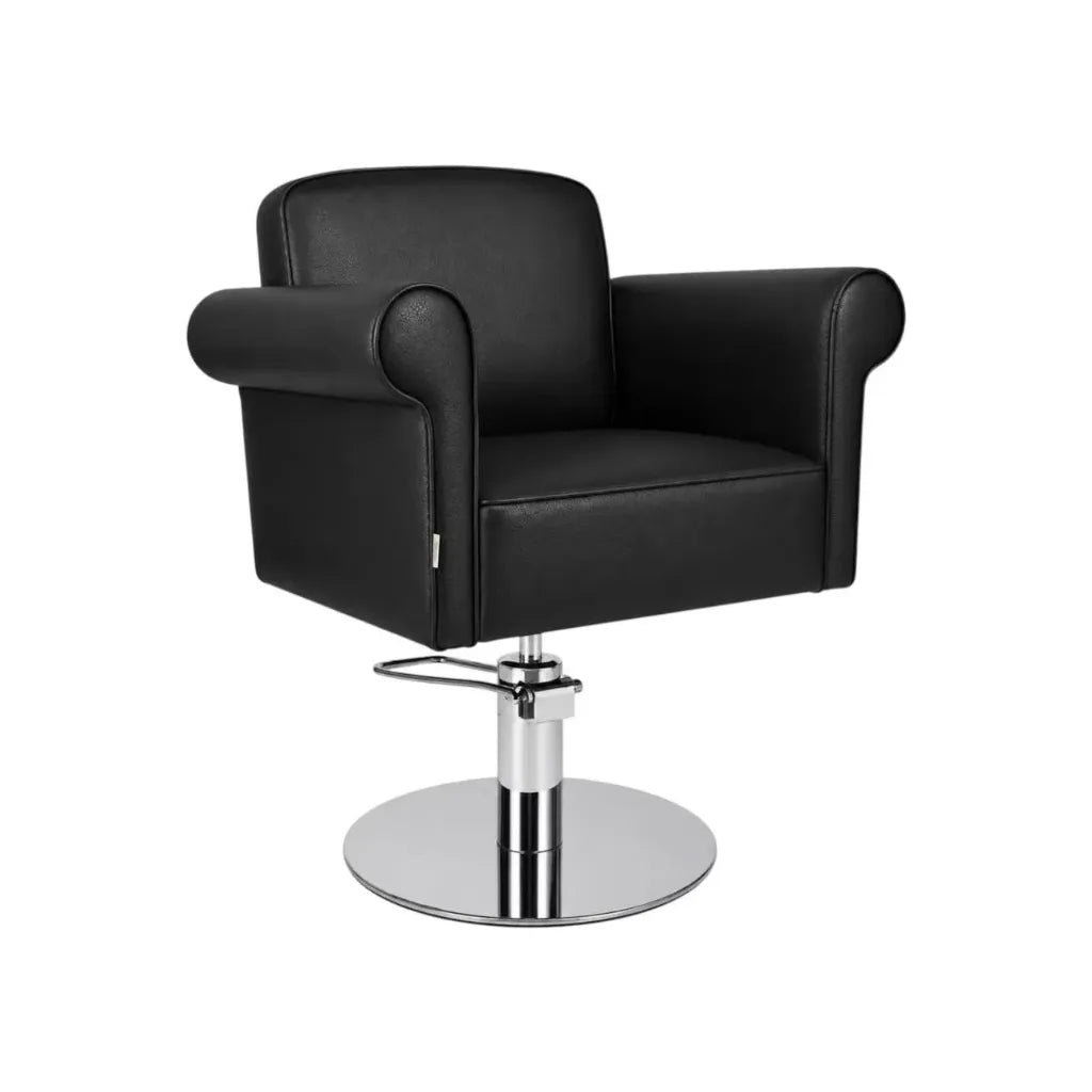 Salon Chair CZ-002BK-C1 | Silver Frame | Black (004)