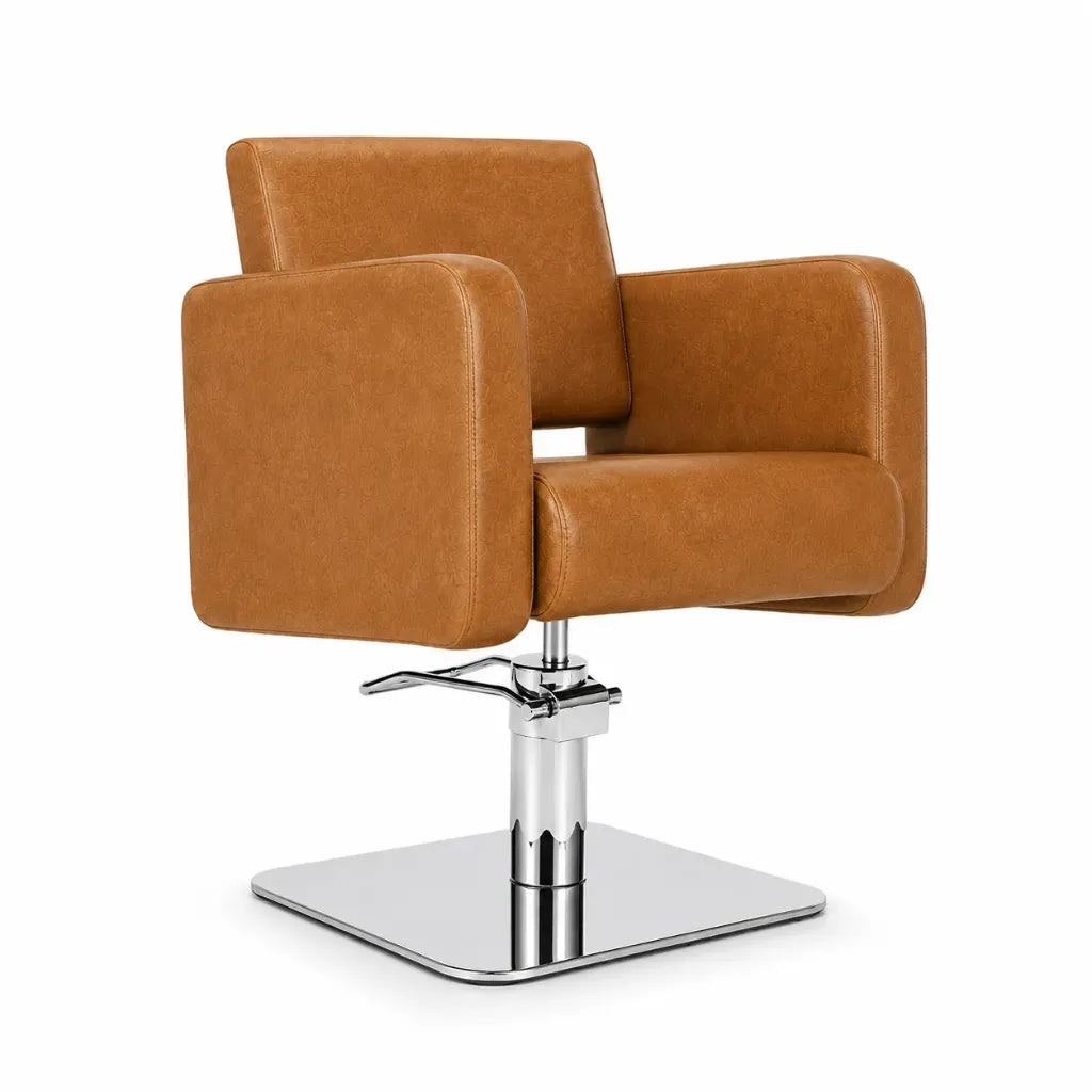 Salon Chair FR-88006-C1 | Silver Frame | Tan (035)