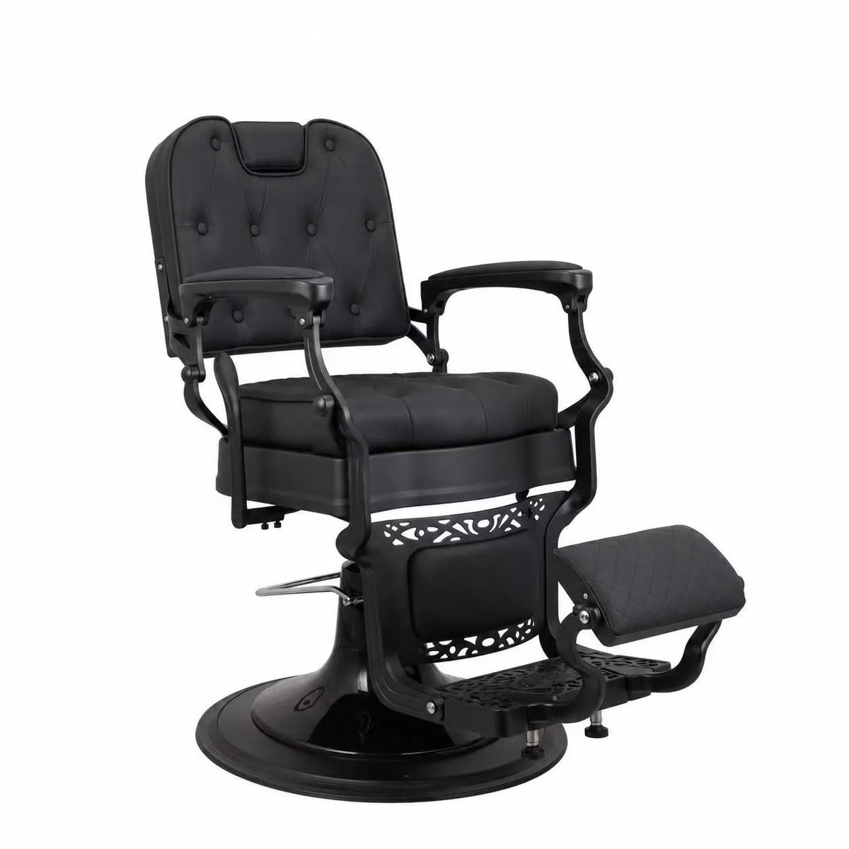Barber Chair New Orleans | Black Matte Frame | Square Back | Black (004)